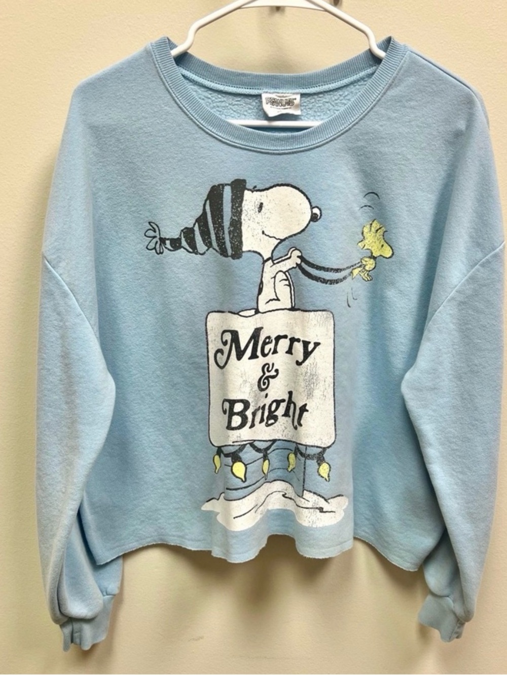 Peanuts Light Blue Snoopy Graphic Crewneck